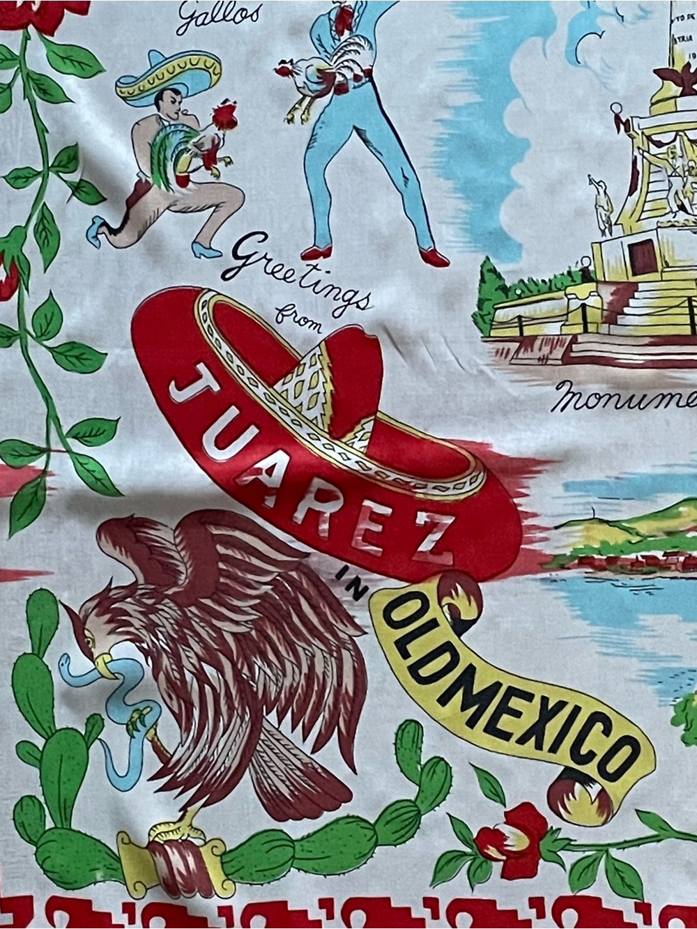 Rare Vintage 50s Juarez Mexico Sheer Silk Scarf 31 In Fair Condition